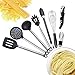 Kitchen utensils set - cooking utensils - kitchen tools - spatula - wine bottle opener stopper - spatula - tongs - whisk - soup ladle - pasta server - nonstick utensils - corkscrew - stainless steel
