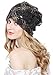 Lovful Womens Lace Flower Head Cap Beanie Hat Cap Turban,Black