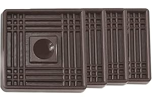 2X2 Square Rubber Furniture Caster Cups, TL-JIYPU Caster Cups with Anti-Sliding Floor Grip 4 PCS, Ideal Furniture Coasters, Floor Protectors Brown, Non Skid Furniture Pads, Rubber Furniture Cups