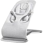 Ergobaby Evolve 3-in-1 Bouncer, Adjustable Multi Position Baby Bouncer Seat, Fits Newborn to Toddler, Light Grey
