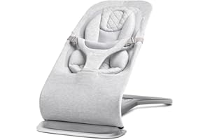 Ergobaby Evolve 3-in-1 Bouncer, Adjustable Multi Position Baby Bouncer Seat, Fits Newborn to Toddler, Light Grey