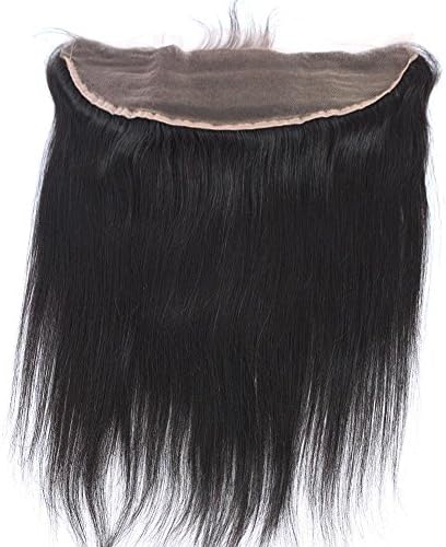 Toprincess Lace Frontal 13x4 Ear to Ear Free Part Unprocessed Silky Straight Brazilian Virgin Hair Top Lace Front Closures with Baby Hair Natural Color 8 Inches