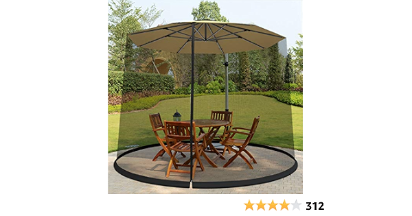 Amazon Com Tangkula 9 10ft Patio Umbrella Screen With Zipper Door And Polyester Mesh Netting Height And Diameter Adjustable Suitable For Outdoor Patio Camping Umbrella Garden Outdoor