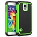 SYONER Galaxy S5 Case, [Shockproof] Hybrid Rubber Dual Layer Armor Defender Protective Case Cover for Samsung Galaxy S5 S V I9600 [Green/Black]