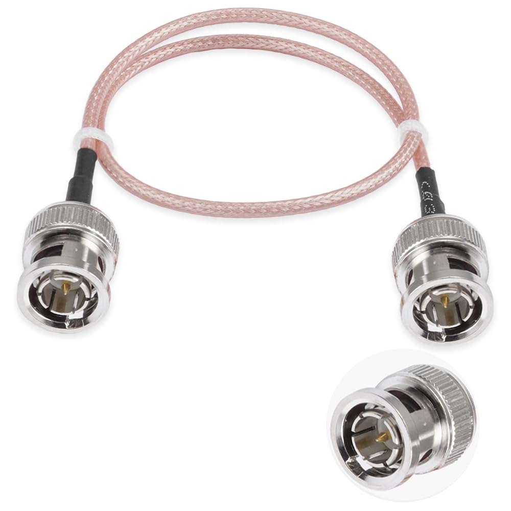 Vecys BNC Male to BNC Male Cable 75ohm HD-SDI RG179 RF Coaxial Pigtail Jumper Cable 12"/30CM for VCR Camera Marine CB Radio CCTV Monitor