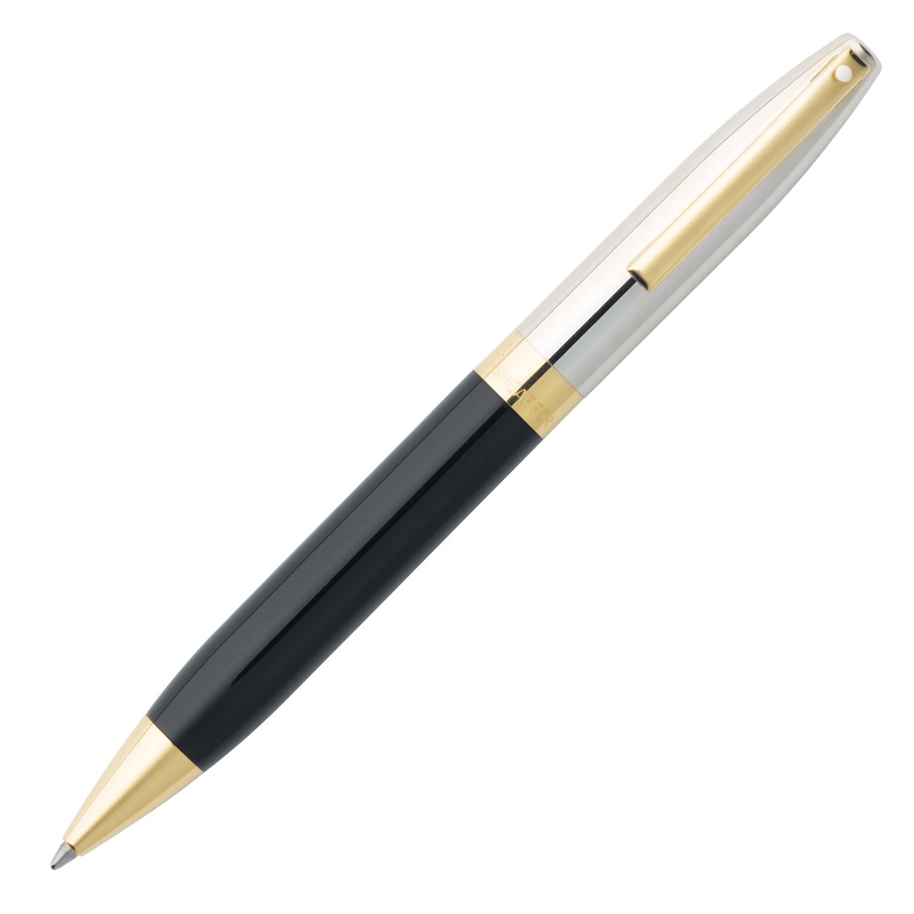 Sheaffer Legacy Heritage Ballpoint Pen Black Laque Barrel, Polished Palladium Plate Cap featuring 22k Gold Plate Trim