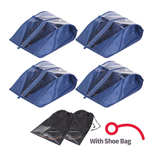 X-Large Travel Shoe Bags Waterproof Organizer Storage bag for Men & Women (6 Pack, Dark Blue)