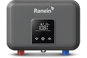 Ranein 4.5 kW 110v Electric Tankless Water Heater Ultra - Instant On-Demand Under-Sink Point-of-Use Heater for Bars, Hair Salons, Touch, CSA Certified with LED Digital Display