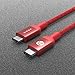 USB Type C to Type C Reversible Adapter / Connector Cable In Your Favorite Apple & Device Colors, Aluminum Shell, 6.6ft Tangle Free Braided Cord For Charging, Data Transfer by Adam Elements - Red