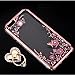 iPhone 6S Case, iPhone 6 Case, CaseUp Glitter Crystal Heart Floral Series - Slim Luxury Bling Rhinestone Clear TPU Case With Ring Stand For iPhone 6S/ iPhone 6 (4.7 Inch) Rose Gold