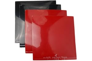 PETSTIBLE 4Pcs Table Tennis Rubber Glue,Glue Whole Sheet Thickness About 2.2mm,Table Tennis Rubber Hard Sponge 2.2mm,2Red and 2Black