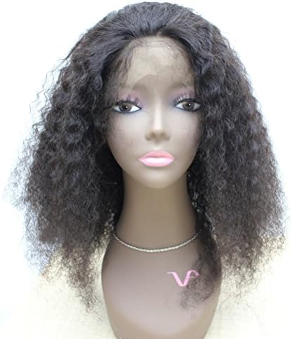 Forawme Real Human Hair Full Lace Wigs For Sale 20 Inch Afro Curly Wave 130% Density #1B Natural Black Middle Size Cap Soft Cheap Wig