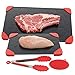 Defrosting Tray Frozen Food Thawing Plate Set of 2 Sizes 150% Faster Defrosting Hexagon Design For Fast Quick Rapid Meat Defrosting, Chicken, Fish With Tong & Silicone Sponge 14x8 & 9x7 Inch By Erad