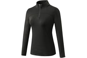Blaward Women's Thermal Fleece Running Shirt Quarter Zip Pullover Jacket Long Sleeve Tops Equestrian Golf Shirt Winter Gear