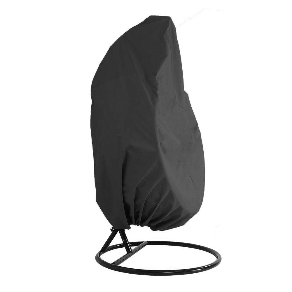 HONCENMAX Patio Hanging Chair Cover - Cocoon Egg Chair Cover - for Rattan Wicker Swing Seat Chair - Furniture Protective Cover - Waterproof Oxford Fabric with PVC Lining