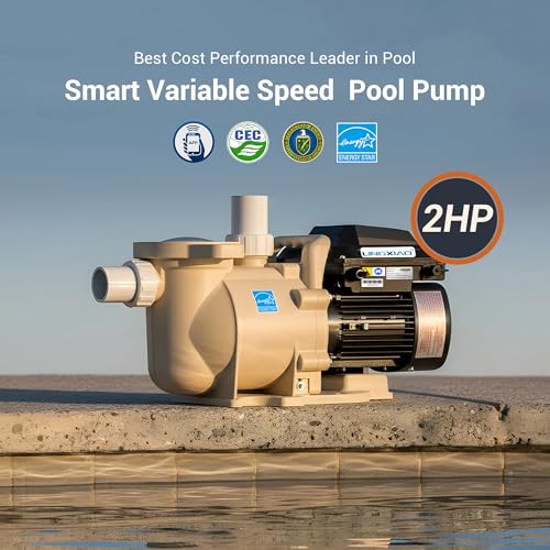 LINGXIAO Smart Variable Speed Pool Pump 2 HP, 115/208-230V, In/Above Pool Pump With Smart Life APP Control, Energy Star Certificate, High Flow & Self Priming - (2025 New Upgrade)