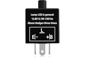 SamWinGear Flasher Relay for LED Turn Signal CF14 LED Flasher Relay 3-Pin 12V LED Electronic Turn Signal Flash Plugin Flasher for Lights Fix Hazard Warn Hyper Blink Flash CF-14 EP35(Adjustable)
