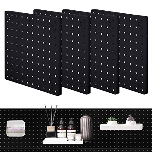 HJW Pegboard Wall Mount Display Pegboard Wall Panel, 4 Pack Pegboard