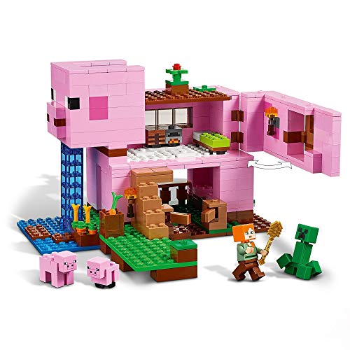 LEGO 21170 Minecraft Das Schweinehaus, Bauset mit Figuren inkl. Alex, Creeper und 2 Schweinefiguren, Tier-Spielzeug, Konstruktionsspielzeug, Geschenk für Jungen, Mädchen und alle Kinder ab 8 Jahren – Bild 4