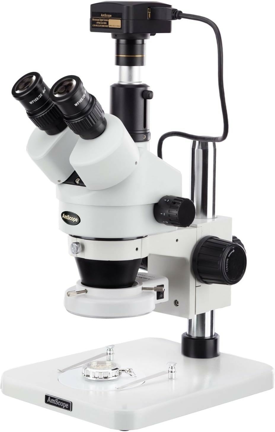 3.5X-90X 144-LED Zoom Stereo Microscope Circuit Soldering + 5MP Digital Camera