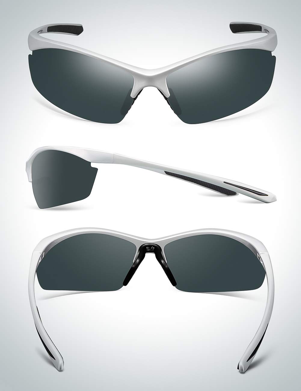 IALUKU Aviator Sunglasses Polarized for Men Classic Pilot Metal Frame UV400 (Grey / Grey, 64mm)