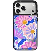 CASETiFY Mirror iPhone 17 Pro Max Case [Reflective/Compatible with Magsafe / 4.9 ft. 1X Military Grade Drop Protection] - Mystic Daisy - Silver On Black