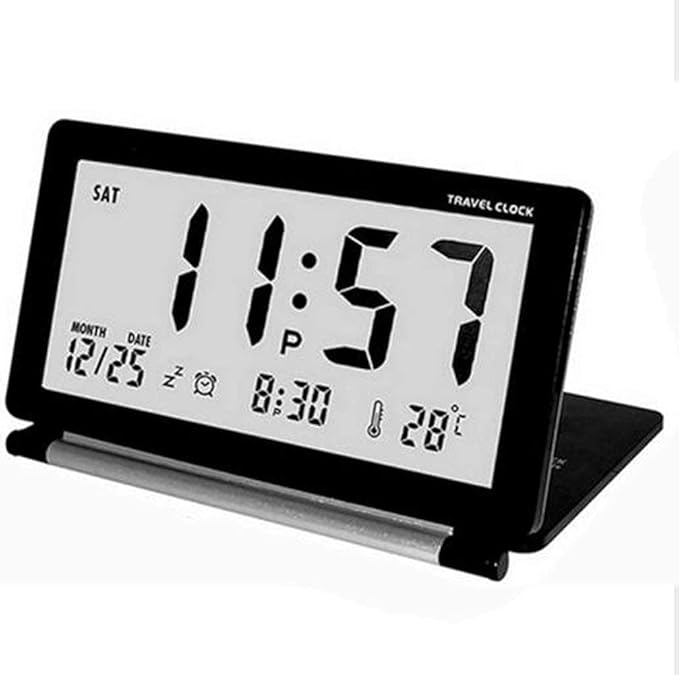 Electronic Alarm Clock Travel Clock Multifunction Silent LCD Digital