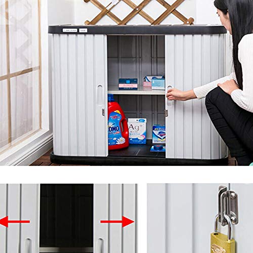 KPOON Outdoor Storage Locker Werkzeugkasten Balkon Außen Locker Sonnenschutz wasserdichter Garten-Werkzeug… – Bild 3