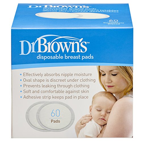 Dr. Brown's Disposable One-Use Absorbent Breast Pads for Breastfeeding and Leaking - 60pk - Packaging May Vary