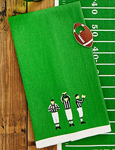 Two's Company Football Tackle the Dishes Dishtowel Bottle Opener Set (Referee)
