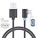 SUNGUY Right Angle Micro USB Cable 6FT [2 Pack], 18W 90 Degree Micro USB Cable Fast Charging USB 2.0 Data Sync Compatible for Samsung Galaxy S7 Edge S6 S5, Moto E6 5 4, LG-Black