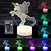 JMLLYCO Unicorn Night Light Unicorn Gifts 16 Colors Change with Remote Control Optical Illusion Kids Lamp As a Gift Ideas for Kids and Girls Birthday Gifts