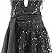 WERIDEDIRT Sequin Backless Casual Tassel Summer Beach Mini Club Party Dress for Women (Black, M)