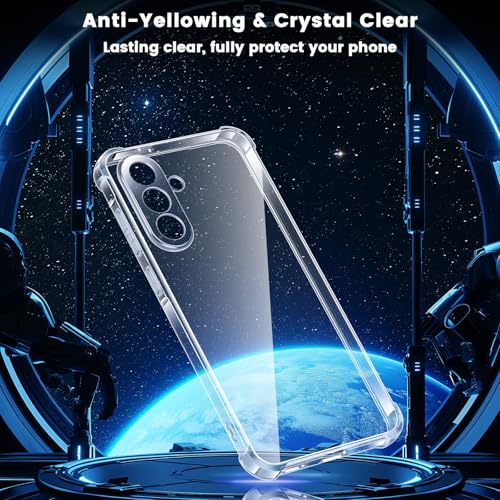 Yohii Case for Samsung Galaxy A57 5G with 2 Pieces Tempered Glass, [Camera Protection] Protective Anti-Shock Anti-Yellow Clear Soft TPU Silicone Anti-Scratch Case – Transparent