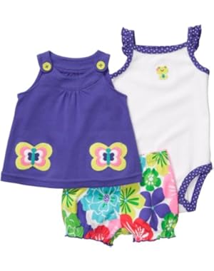 Baby Girl's Oh-So-Fun 3-Piece Set - Butterfly & Flowers