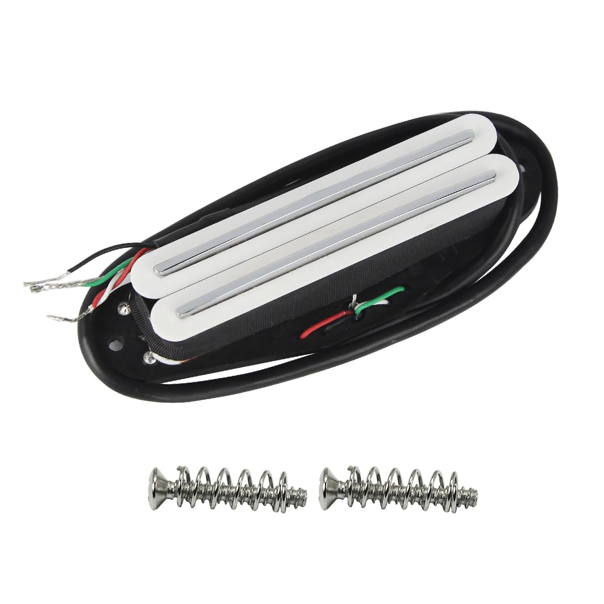 FLEOR Ceramic Hot Rail Single Coil Sized Humbucker Pickup Neck Pickup for ST Electric Guitar, White — image 1