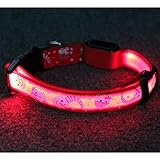 Dog Collar, Itery LED Flashing Lights Dog Collar Pets LED Flash Collar Christmas Tree (Red Clown Snowman, M)