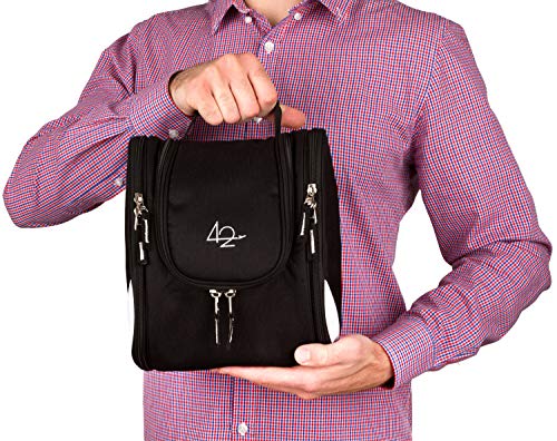 42 Travel Hanging Toiletry Bag – Large Kit Organizer for Men & Women – Spacious & Compact, 17 Compartments for all you need - Strong Zippers, Sturdy Hook, Water Resistant 9 42 Travel Hanging Toiletry Bag – Large Kit Organizer for Men & Women – Spacious & Compact, 17 Compartments for all you need - Strong Zippers, Sturdy Hook, Water Resistant