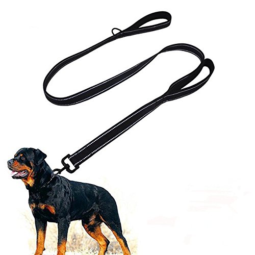 Heavy Duty Dog Leash Reflective,2 Padded Handles,Dog Training Walking Leashes - 5ft Long For Medium to Large Dogs