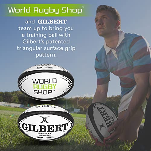 Ballon de rugby taille 5 - gilbert gtr4000 blanc noir GILBERT