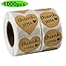 Thank You Stickers, 1000 pcs Kraft Heart Shape and Round Adhesive Labels Sticker for Gift, Wedding, Party, Thank You Card, Sealing Tissue Paper,Bridal Shower