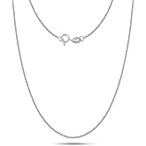 AFFY Chain Necklace for Women and Men 1mm Box Chain Necklace with Spring Ring Clasp in 14K Gold Over 925 Sterling Silver