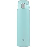 Zojirushi SM-SF48-AM Water Bottle, Direct Drinking [One-touch Open] Stainless Steel Mug, 16.9 fl oz (480 ml), Mint Blue
