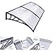 MCombo 38 inch x 116 inch Window Awning Outdoor Polycarbonate Door Shade Patio Cover Canopy, 6055-4012BK