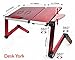 Desk York Portable Table for Computer – Adjustable Light Stand for Laptop – Widest Leg Area in The Market – Recliner Bed Lap Tray – 2 Built in Fans – Mouse Pad and USB Cord Included – Redthumb 2