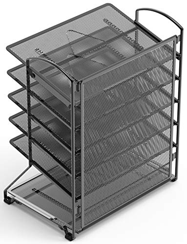 SimpleHouseware 6 Trays Desktop Document Letter Tray Organizer, Black SimpleHouseware 6 Trays Desktop Document Letter Tray Organizer, Black