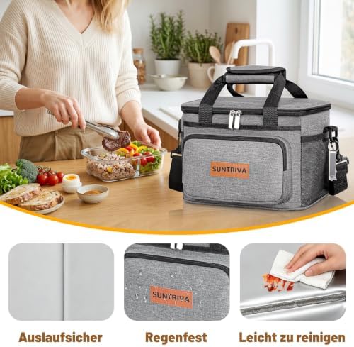 Kühltasche Klein 12L Cooler Bag 14h Kühlung Isoliertasche Faltbar Lunchbag
