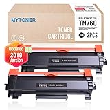 MYTONER Compatible Toner Cartridge Replacement for Brother TN730 TN-760 TN760 for Brother HL-L2390DW HL-L2350DW DCP-L2550DW MFC-L2750DW MFC-L2710DW HL-L2370DW XL Printer (Black, 2-Pack)