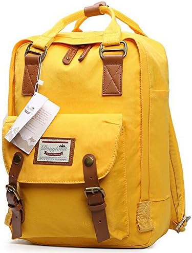GUCHIS Canvas Casual Backpack Waterproof High Capacity School Daypack Mummy Bag