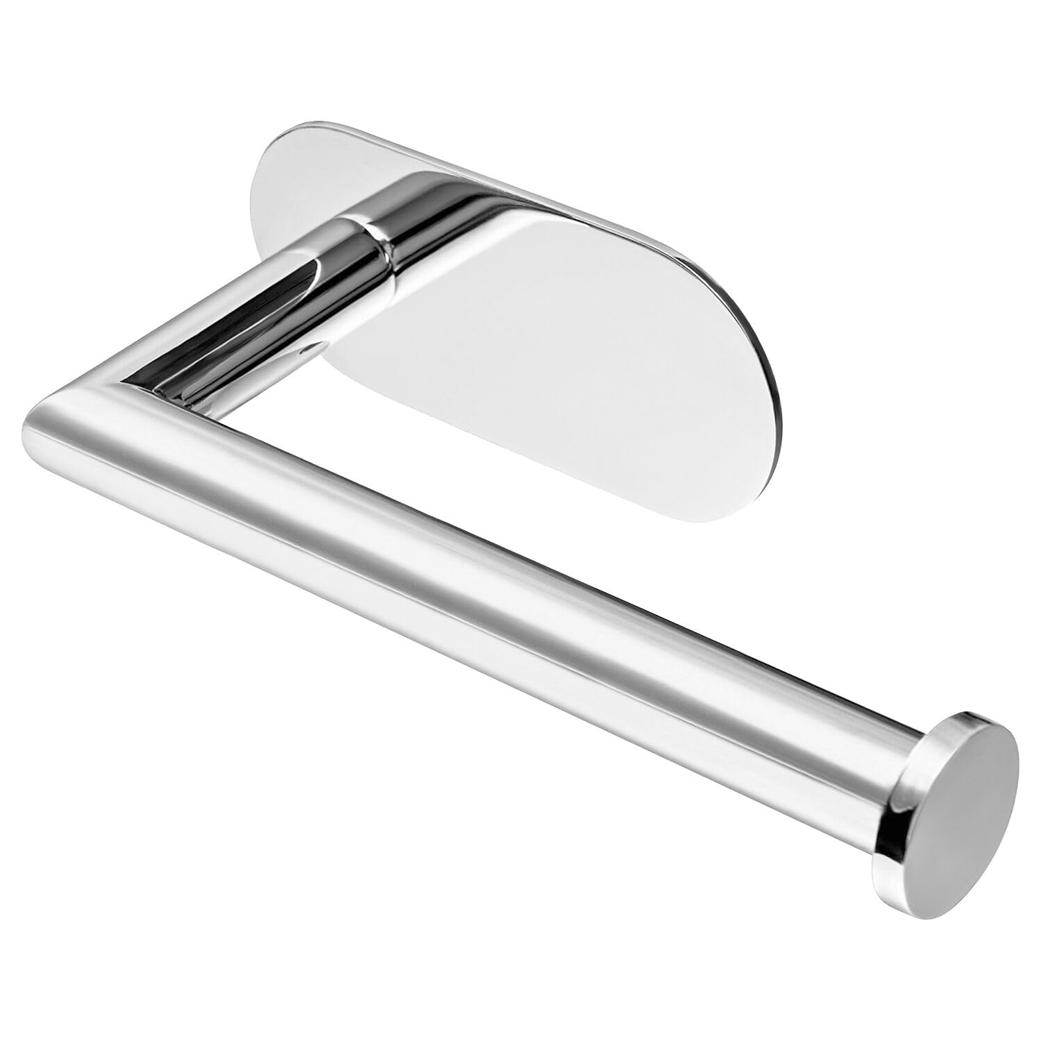 HITSLAM Toilet Roll Holder Wall Mounted, Self Adhesive Toilet Roll Holder SUS 304 Stainless Steel Toilet Paper Holder No Drilling for Bathroom (Silver)